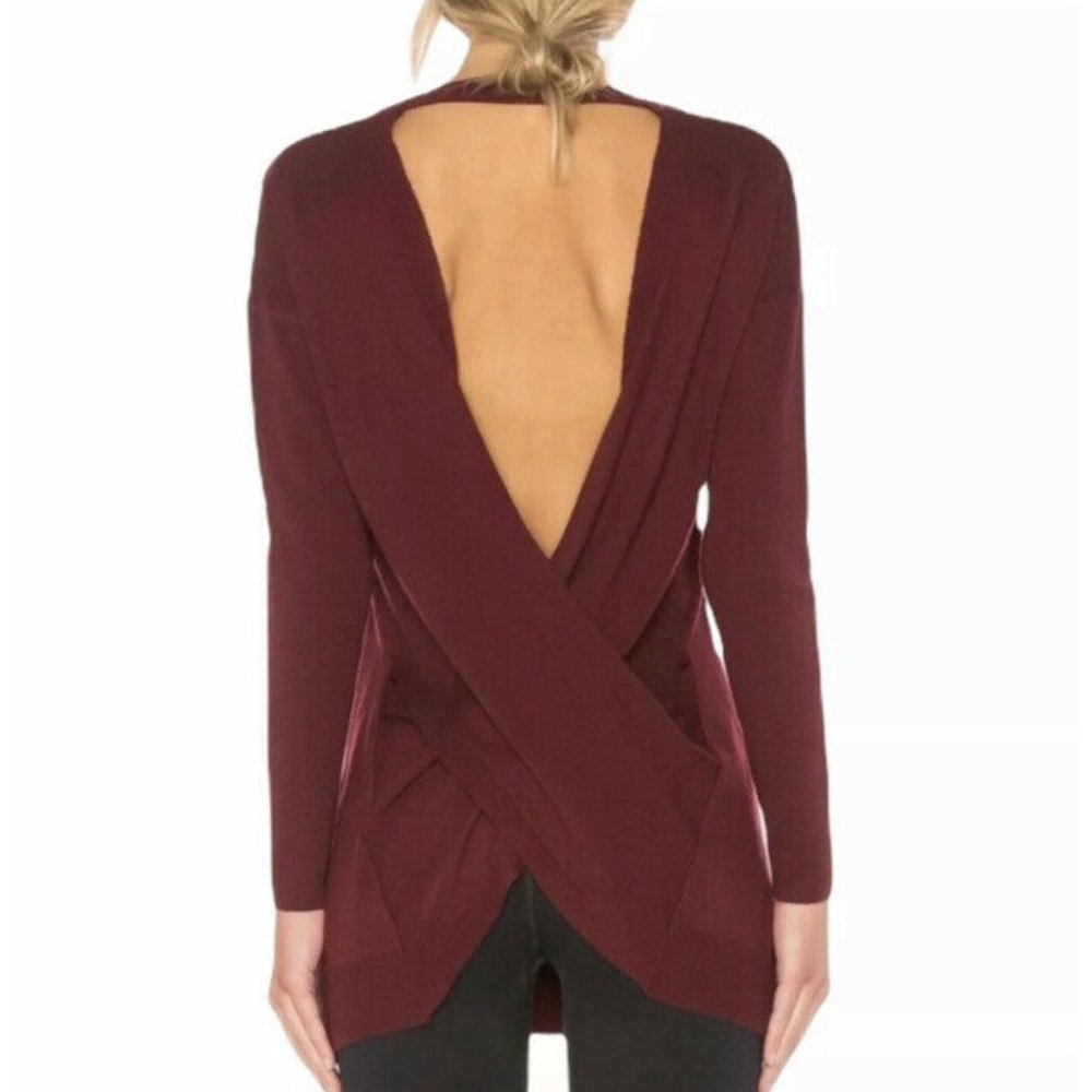 Pure Barre Burgundy V-Neck Sweater